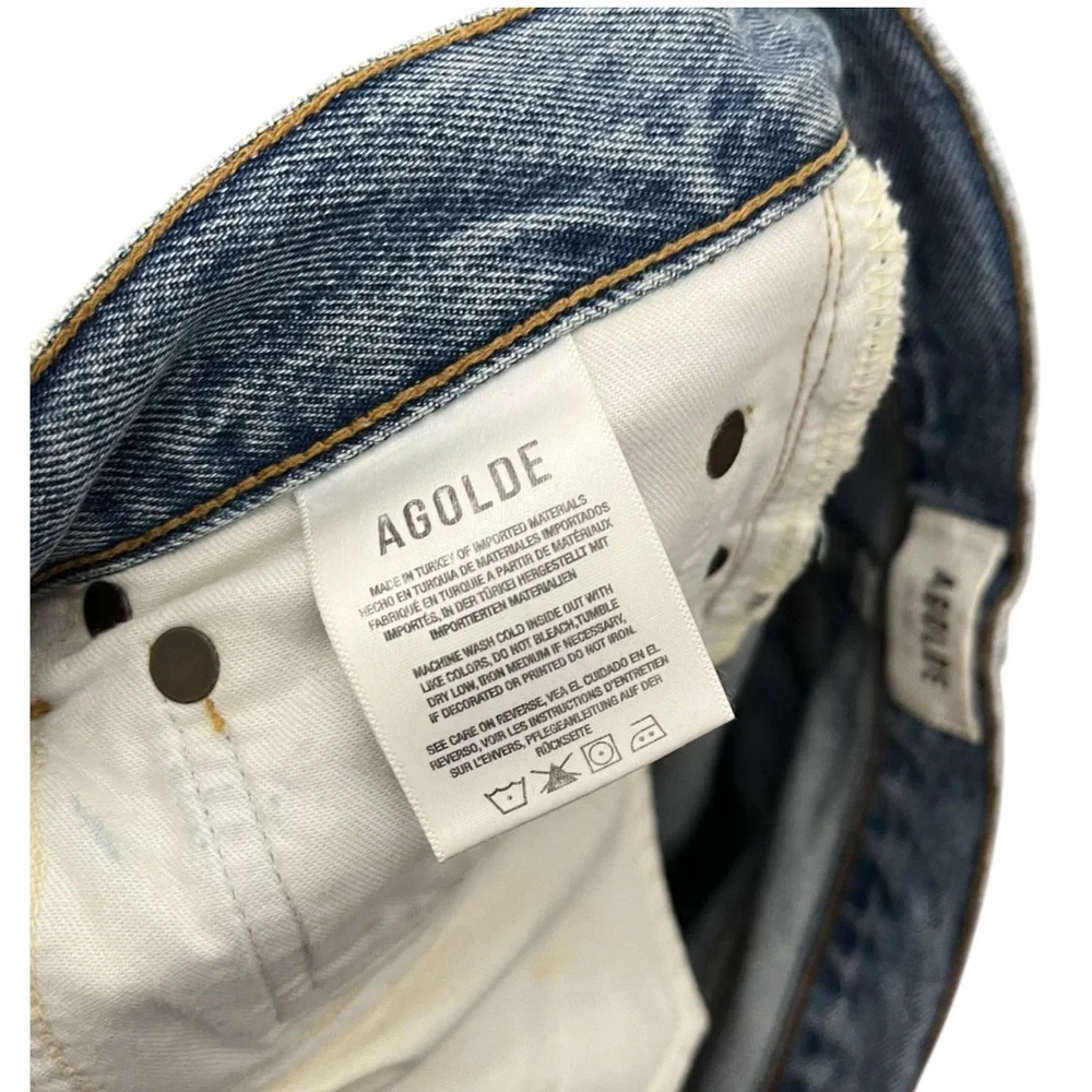 AGOLDE 90s High Rise Straight Jeans Women’s 27 Blue Casual Streetwear Distressed - Picture 11 of 14